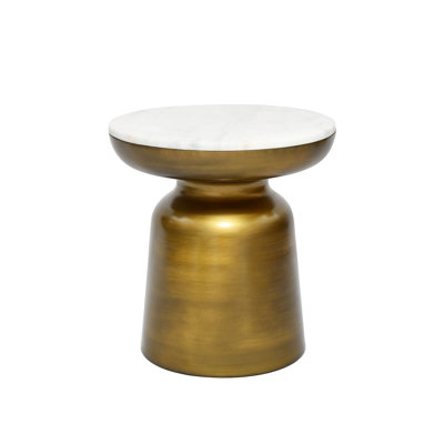 Gret & Cret Side Table Marble by Everly Quinn