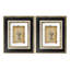 Ensemble de 2 impressions murales en verre antique 18 x 22 po. Cadre en bois rehaussant le charme de la sculpture encadrée
