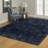  Ultimate Shag Modern Solid Color Navy Blue Polypropylene Thick Plush Shag Area Rug-2039884199