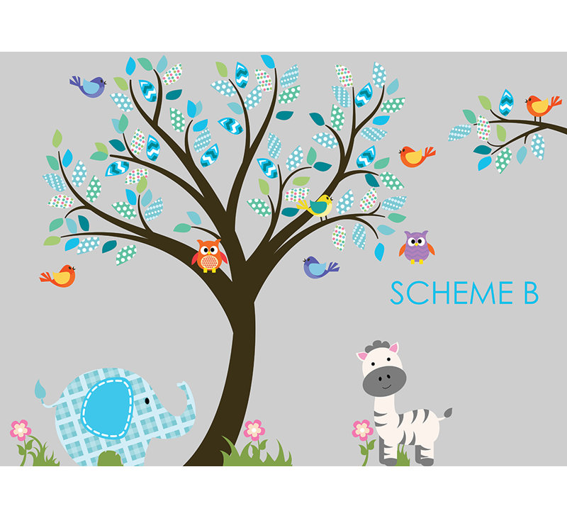 Non-Wall Damaging Wall Decal, Scheme B