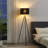 62” Tripod Floor Lamp With Black Grid Shade