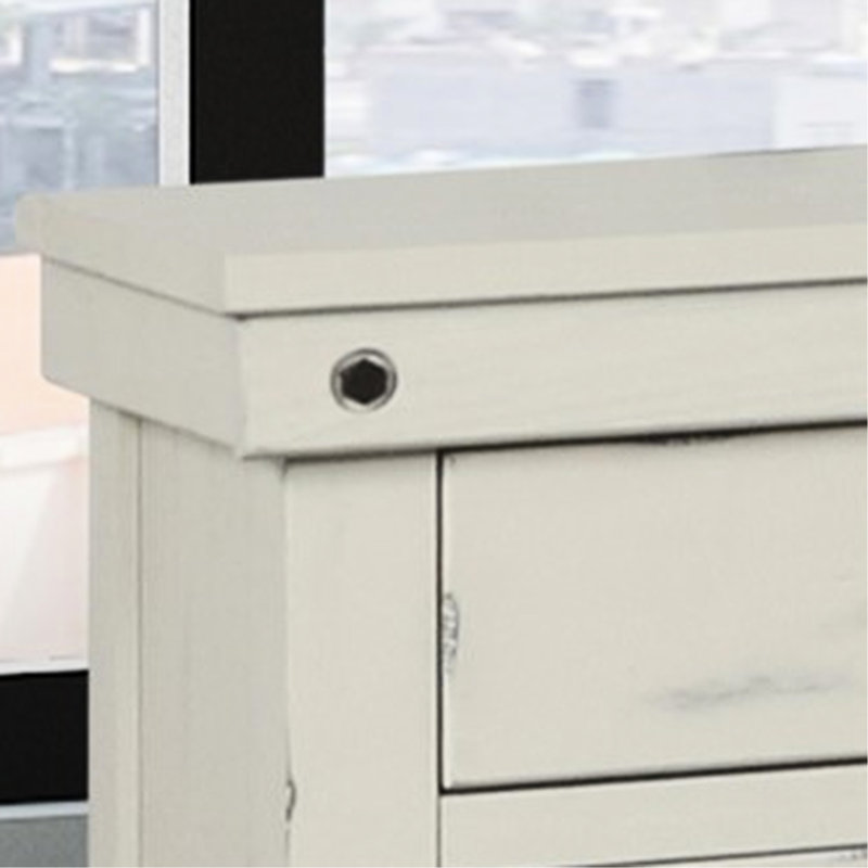 Table de chevet à 3 tiroirs en bois massif et blanc, attrait moderne pour une touche contemporaine