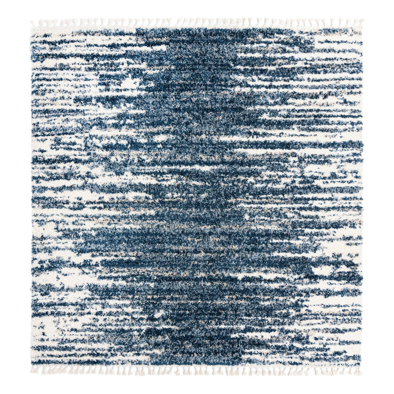 Tapis bleu / blanc Knupp, Carré 10pi