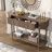 43" Entryway Table With Drawers, Fluted Console Table With Storage Shelf, Narrow Sofa Table For Living Room, Hallway, Foyer, Walnut