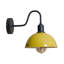 Modern Industrial Vintage Dome Wall Sconce – Fixed Curved Arm Metal Light for Bedroom, Hallway, Living Room, and Office.-605894374-605894369