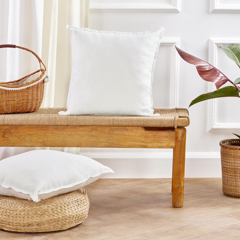 Santa Barbara - 100% Pure Linen Pillow Cover, White