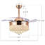 Ventilateur de plafond en cristal 42 po avec 4 pales Maplewood, moteur CC silencieux avec 6 vitesses, télécommande -587339406