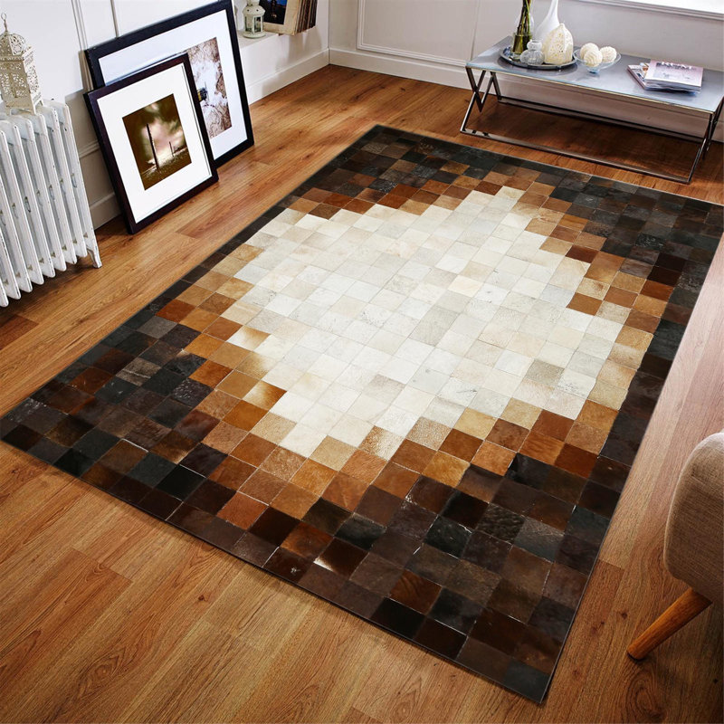 Tapis dégradé brun foncé et beige, Runner 2' x 7'6"