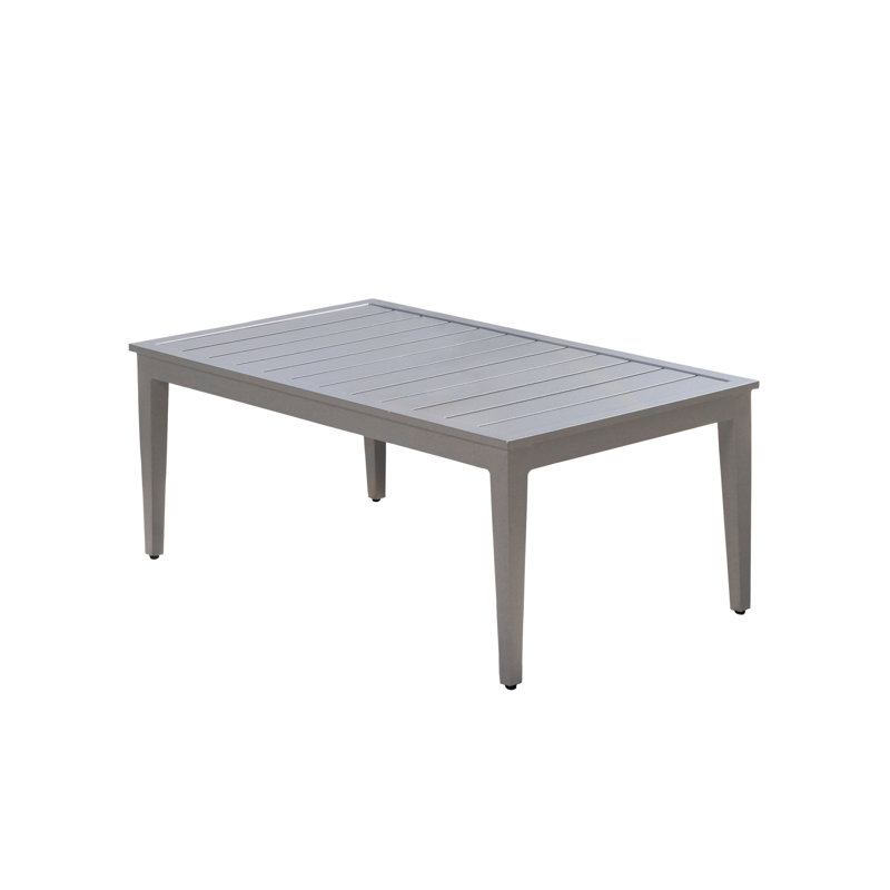 Adalinne Rectangular Metal Outdoor Coffee Table , 45.9'' in. W 26'' in. D, Gray