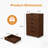 5 Drawer Dresser On Wheels, Dark Brown Rolling Chest For Mobile Storage And Organization In Bedrooms And Closets-705054931