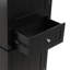 Armoire de salle de bain haute noire avec tablette réglable et tiroir inférieur central