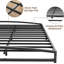 Structure de lit plateforme en métal avec arche, lattes de soutien robustes et robustes, noir-909411468-909411442