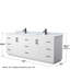Ensemble de meuble-lavabo double autoportant 84 po avec plateau en marbre Miranda-63918110-63918115