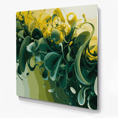 Gradient Abstract 91 Green Metal Wall Art