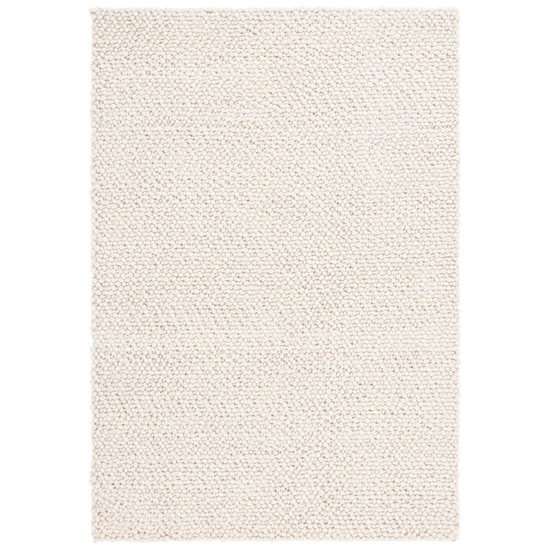 Tapis ivoire en laine, viscose et coton tissé à la main Jewelle Natura, Rectangle 6 pi x 9 pi