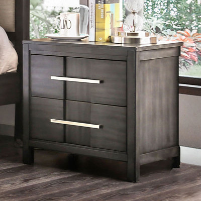 Table de chevet transitionnelle à une pièce avec tiroir à queue d'aronde anglaise pour une ambiance de chambre à coucher contemporaine
