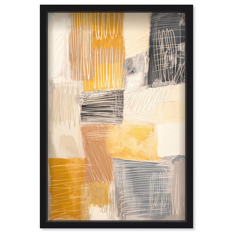 Oliver Gal Linework Labyrinth II Abstract - Luxury Shadowbox Framed Wall Art, Black, 37" H x 25" W