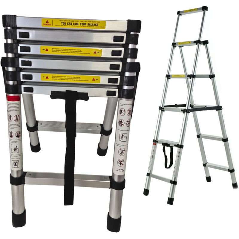 Telescoping Ladder A-Frame  Folding 6FT + 7FT Aluminium Step Ladder