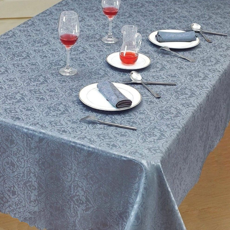 New Damask Jacquard Table Runner, 33cm W x 183cm L, Silver