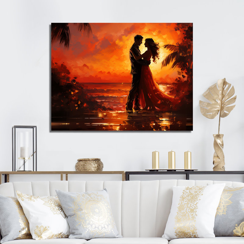 «Dance Salsa In Sunset II», reproduction sur toile, Toile tendue, H 16 po x l 32 po