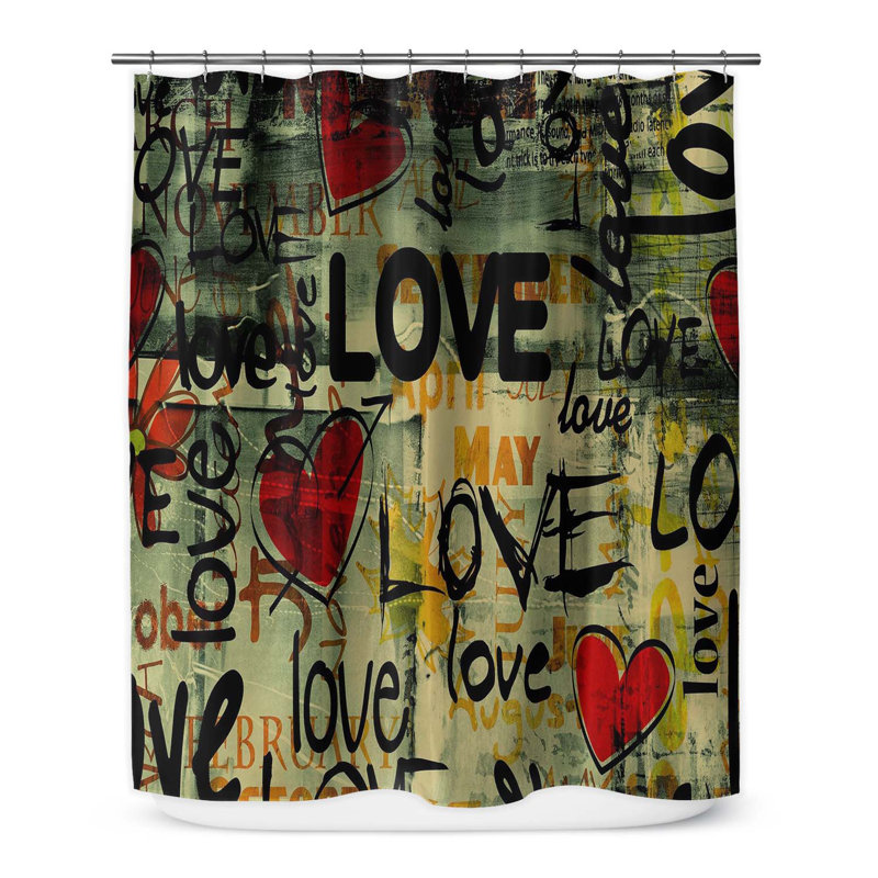 Maceus Abstract Shower Curtain, 70" H x 71" W