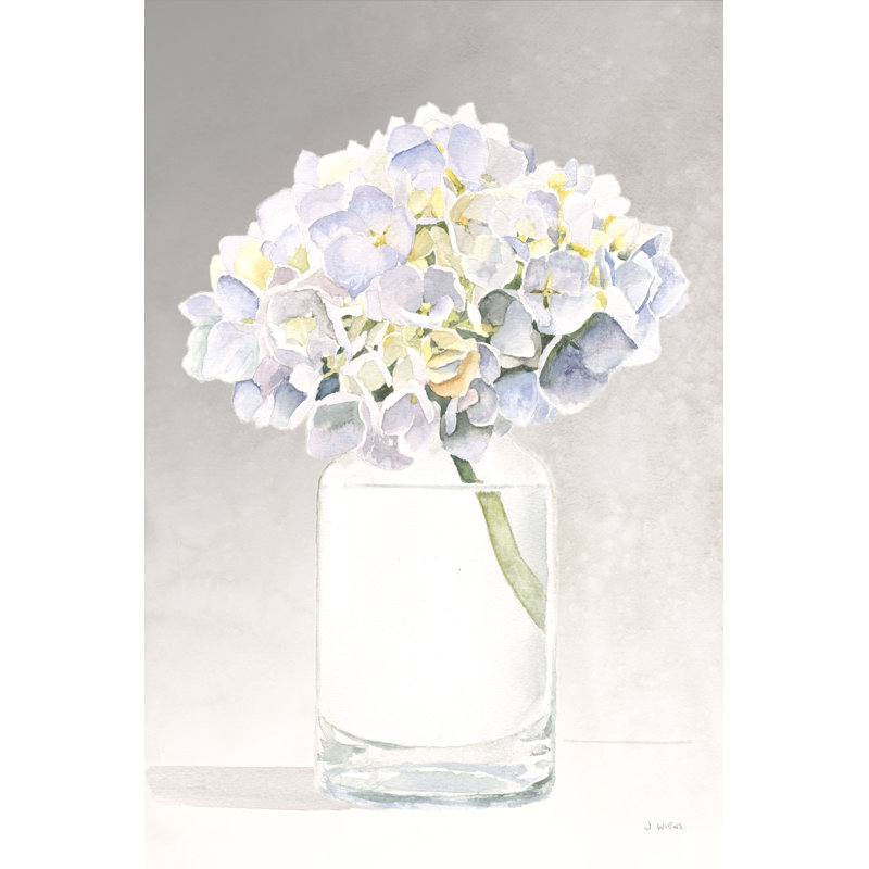 Fleurs dans un pot, hortensias, floral, fleurs, paisible, doux, propre, jaune, vert, sur gris, blanc, tranquille