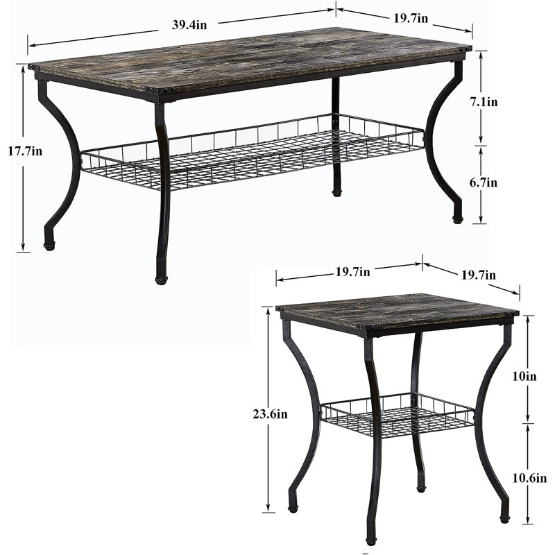 Table de bout Arfaan, Chêne gris