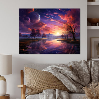 Moon Sunrise Space Landscape I - Abstract Landscape