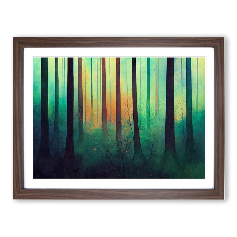 Glowing Colourful Forest - Framed Print