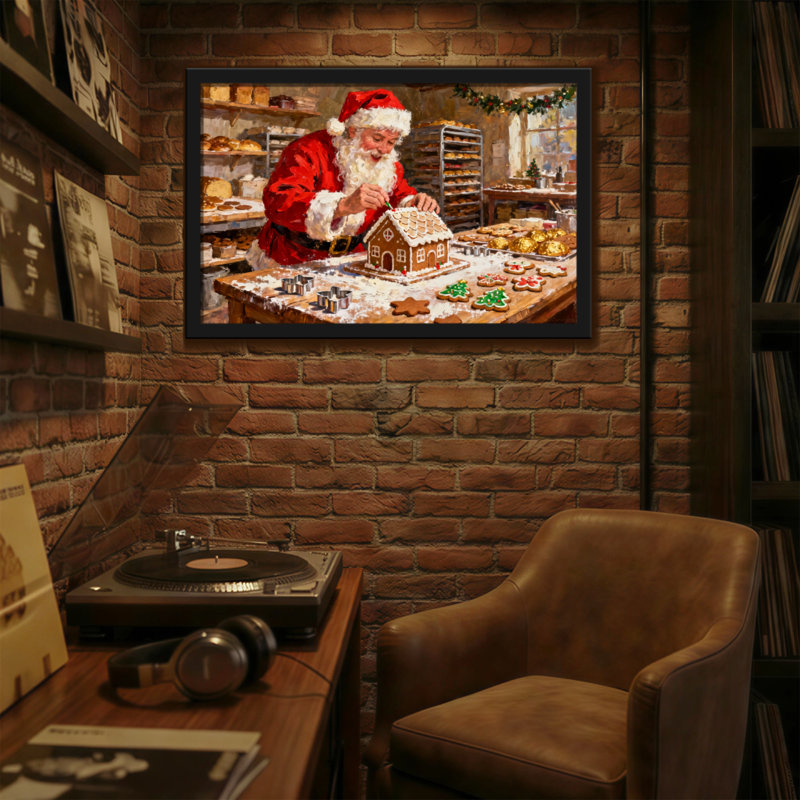 Noël, père Noël, fabrication de pain d'épices dans la cuisine