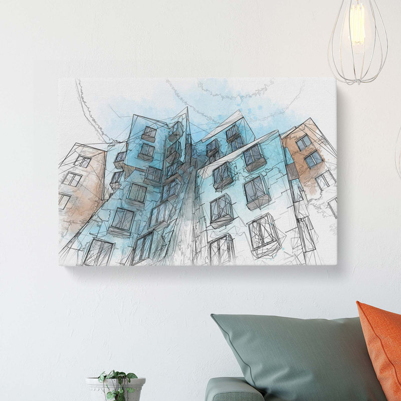 Architecture Sketch Vol.22 In Abstract - Wrapped Canvas Print, 35cm H x 50cm W x 3cm D