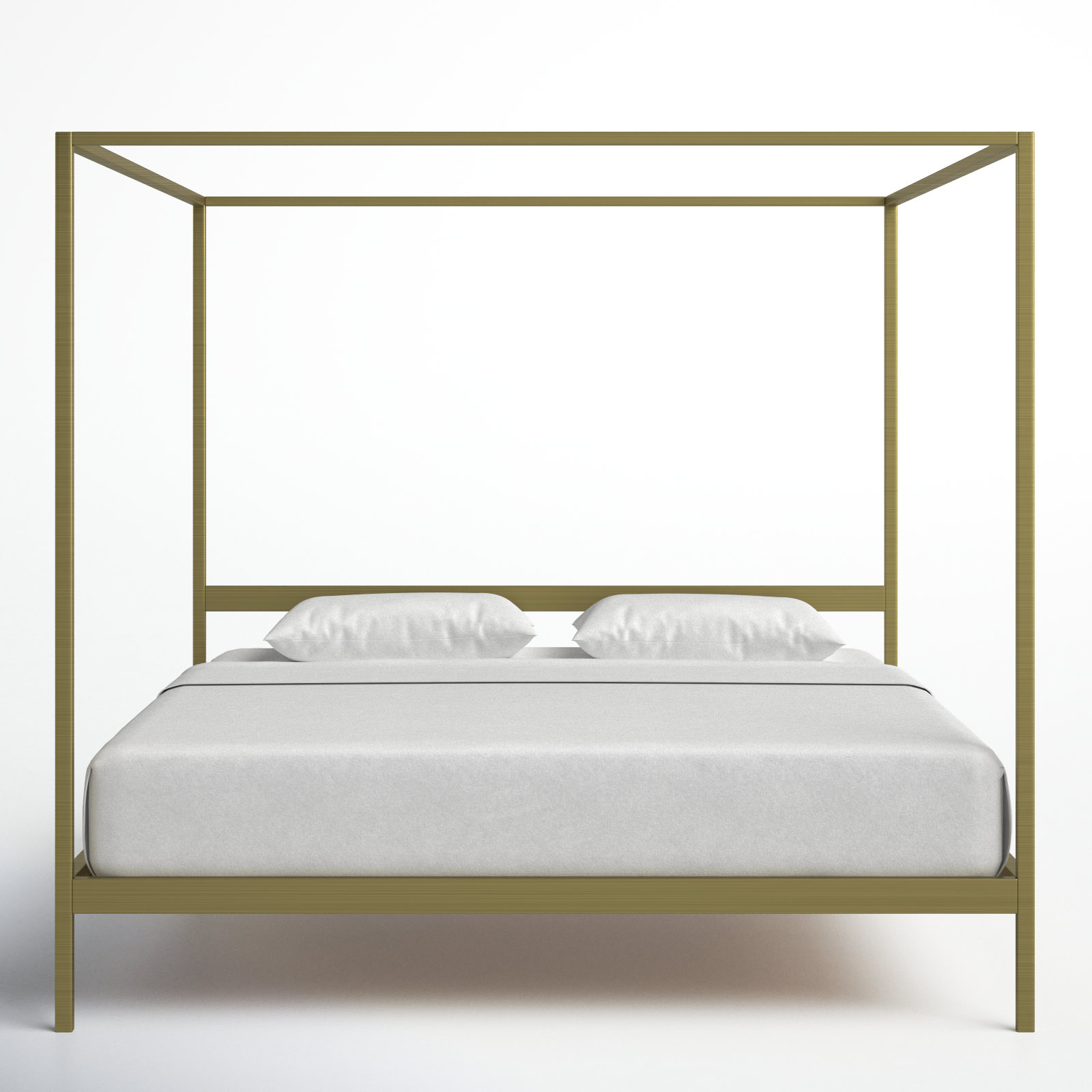 Aston Metal Canopy Bed, King, Gold, 80"