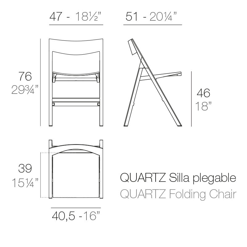 Quartz Folding Chair, Ecru