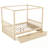 Queen size Wooden Canopy Bed with Storage Drawers-1285890287-1286040613