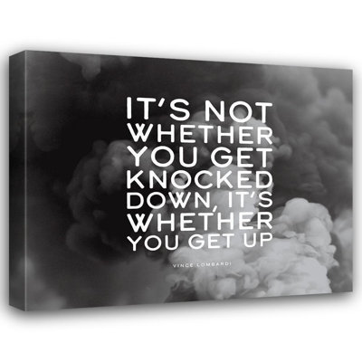 Trinx ArtsyQuotes Gallery Wrapped Canvas Art Titled: Vince Lombardi Quote: Get Knocked Down