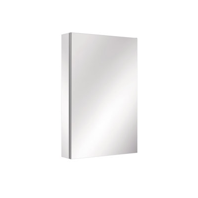 Recessed or Surface Mount Frameless Medicine Cabinet With Mirror and Adjustable Shelves