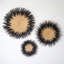 Black-Edge Palm Leaf Handwoven Sunburst Wall Basket-967582487