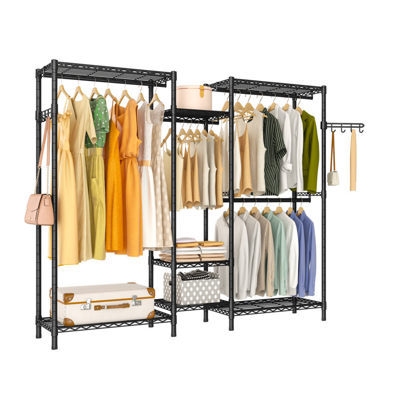 Portemanteau suspendu en métal 76,6 po H 76,8 po, Noir, noir, noir, noir