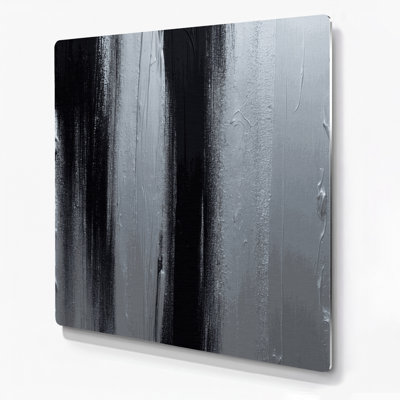 Art mural abstrait en métal gris 96