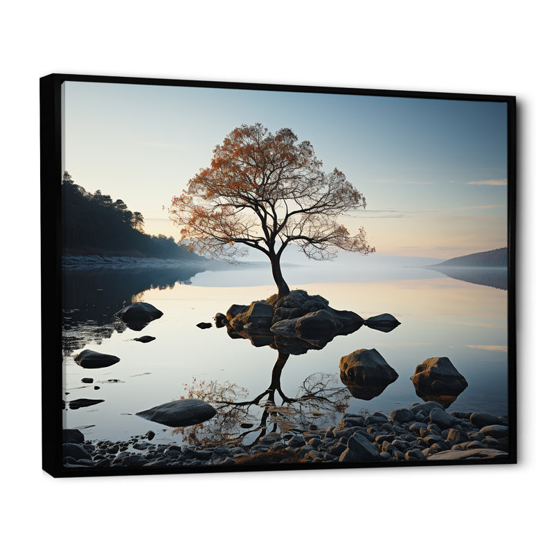 Lakeside Nature Serenity, Cadre flottant noir, H 30 po x l 40 po x P 1,5 po