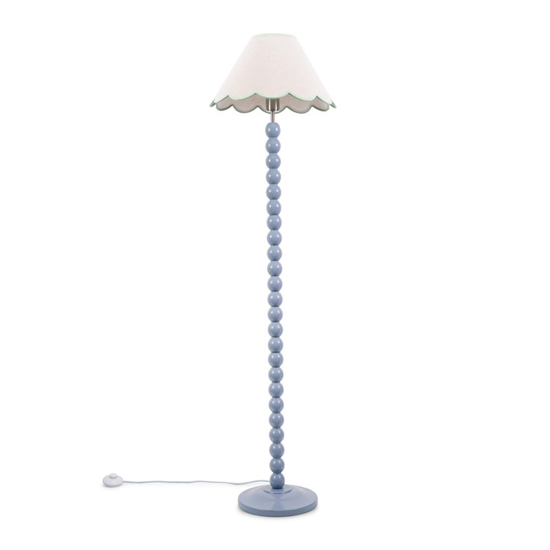 Bobbles 144cm Traditional Floor Lamp, Powder Blue, White/Green