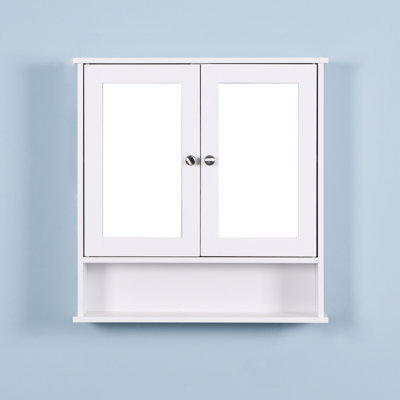 Armoire murale de salle de bain - Finition élégante de style armoire blanche et peu encombrante