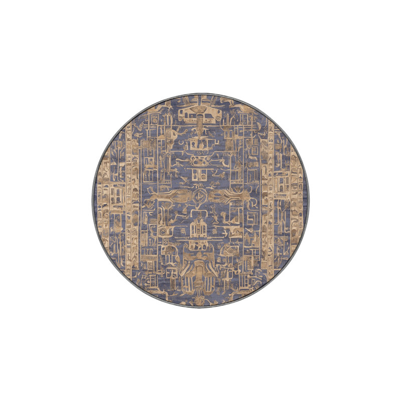 Tapis gris soyeux et moelleux, Rond 5 pi