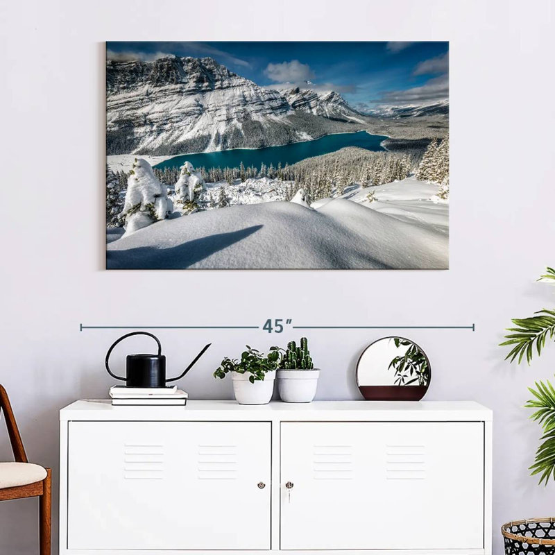 Alvord, lac Peyto dans la neige, H 26 po x l 39 po