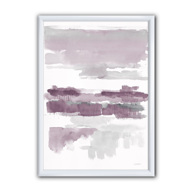 Améthyste mauve mauve - reproduction d'art sur toile encadrée, H 20 po x l 12 po x P 1po, Cadre blanc