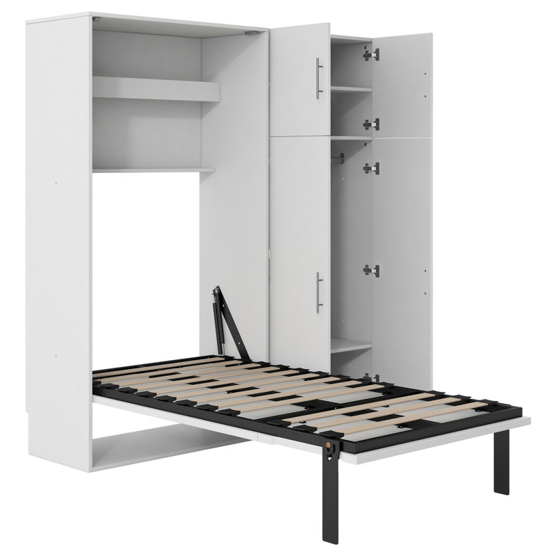 Lit escamotable avec casiers et armoires Murphy, Lit simple