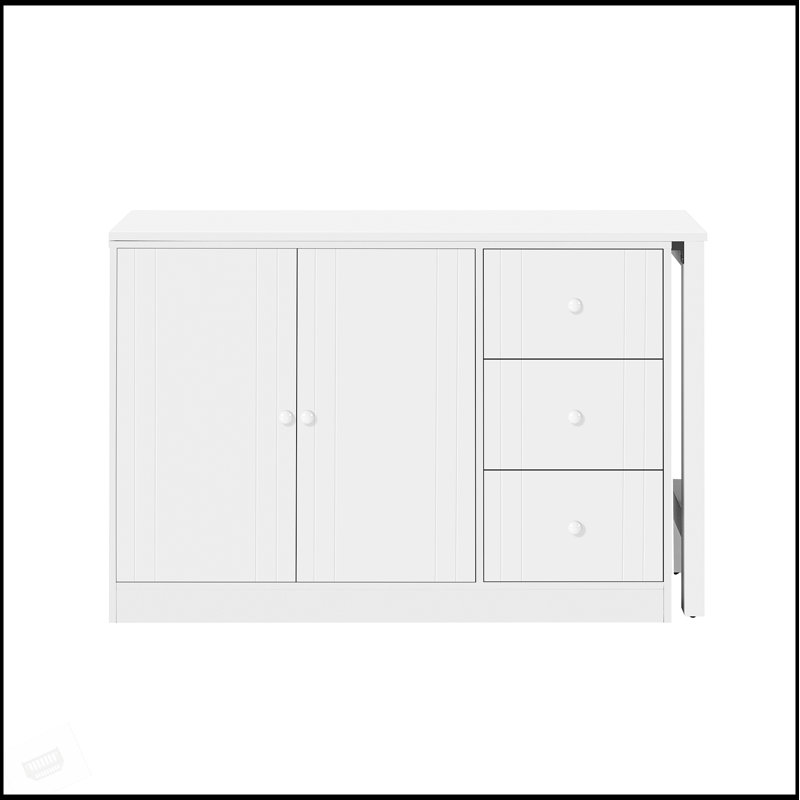 Buffet 89,7 po en bois avec table extensible, armoire de rangement multifonctionnelle pour salon, bureau, vestibule et cuisine