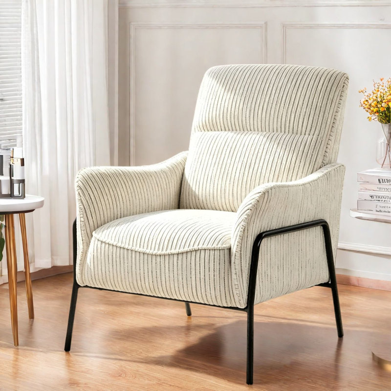 Chaises d'appoint modernes, structure en métal gris, fauteuil de lecture compact