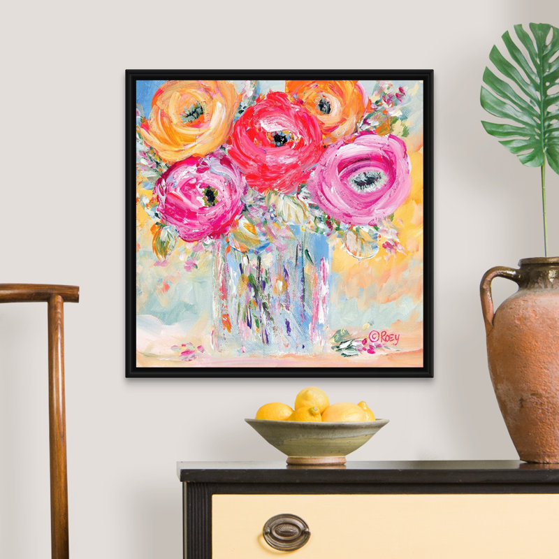 Reproduction d’art sur toile « burst of Bloom » par Robby Ebert, Impression encadrée, H 26 po x l 26 po x P 1,75 po, Noir