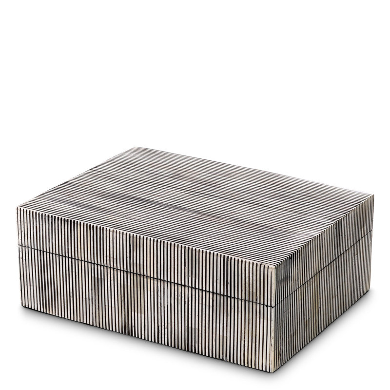 Lucille Handmade Bone Decorative Box, 4.13" H x 11.02" W x 8.27" D